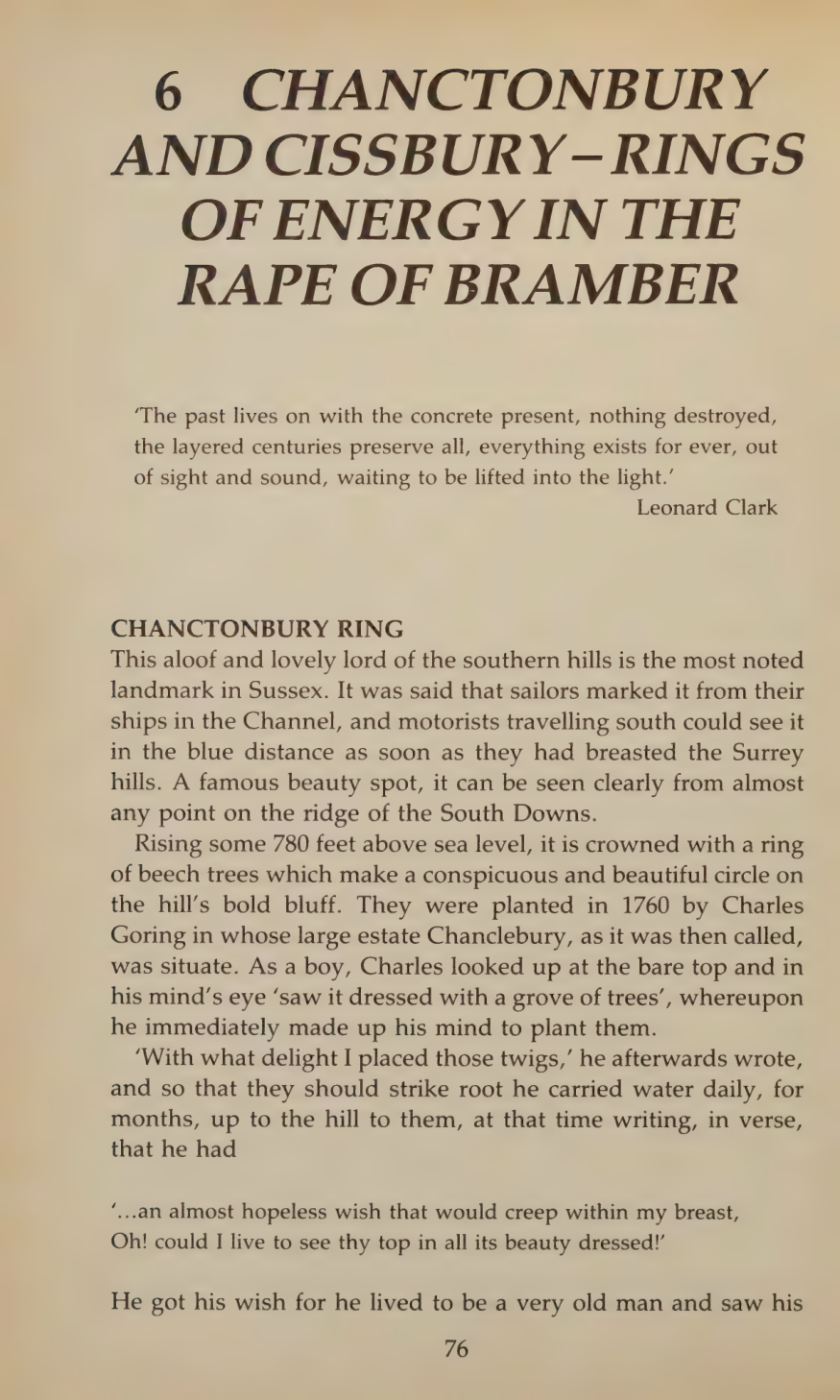 Chapter heading from The Demonic Connection about Chanctonbury and Cissbury Rings