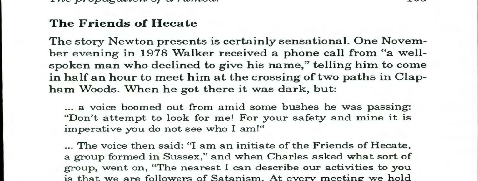 Simpson's reproduction of Newton's account of the Friends of Hecate