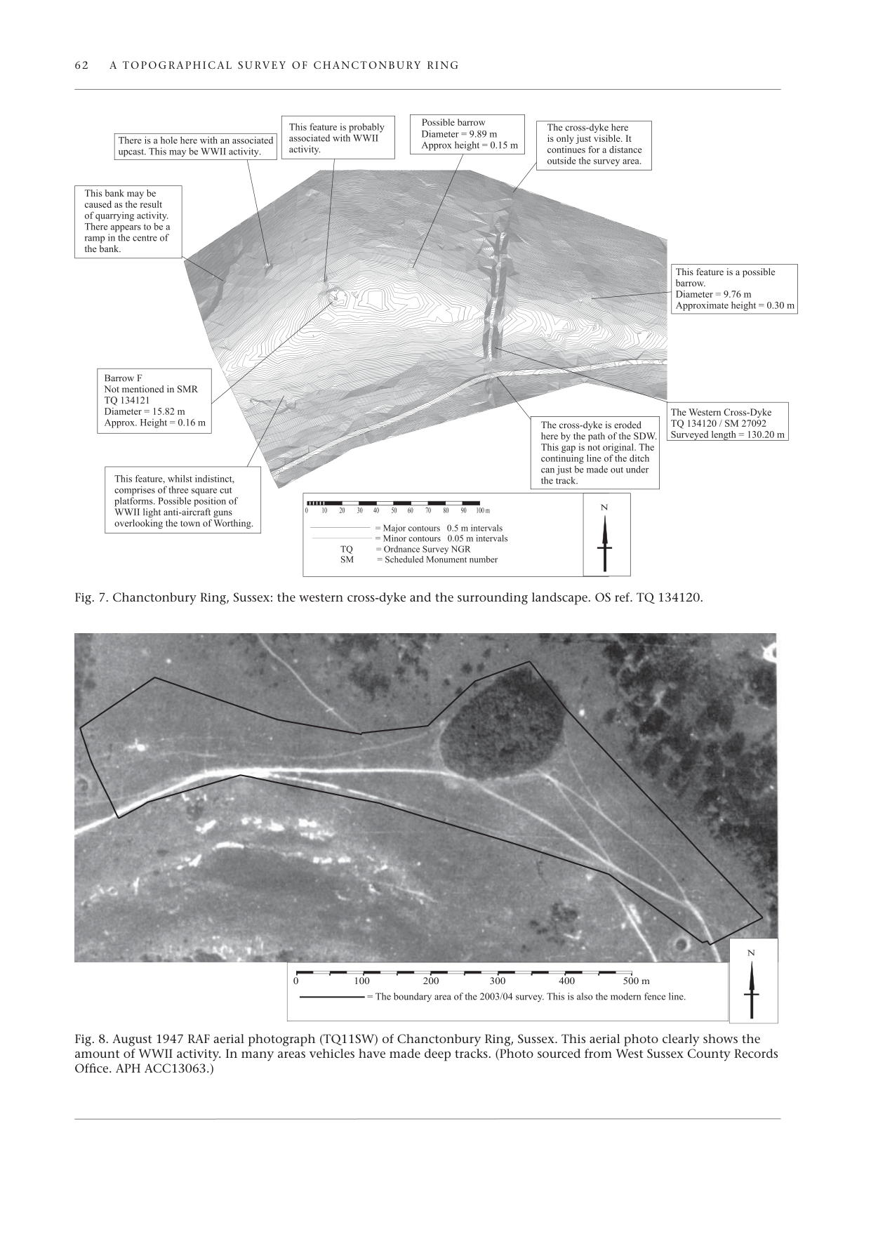 Tibble's topographical survey with 1947 RAF aerial photograph
