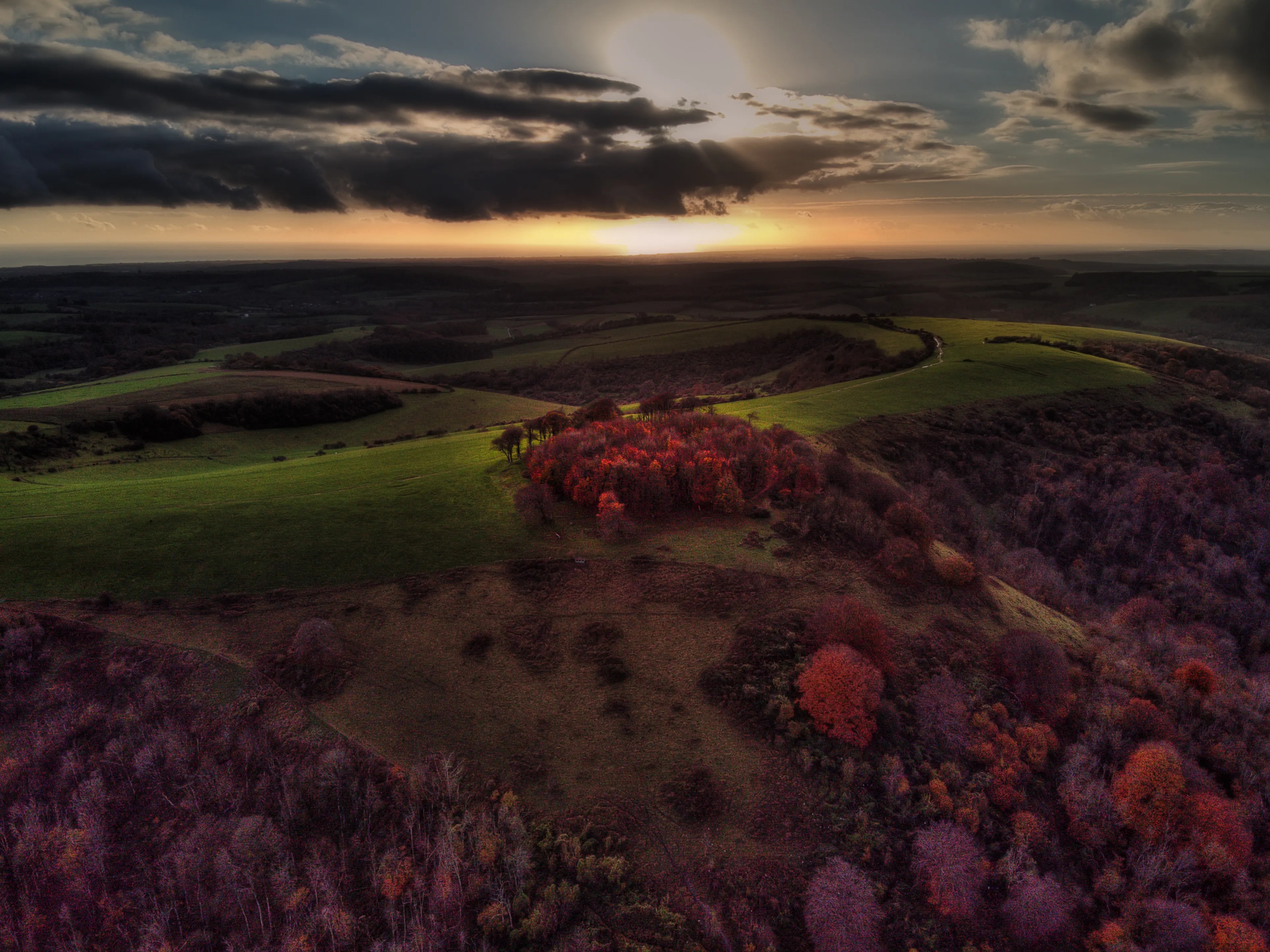 Chanctonbury Ring at sunset